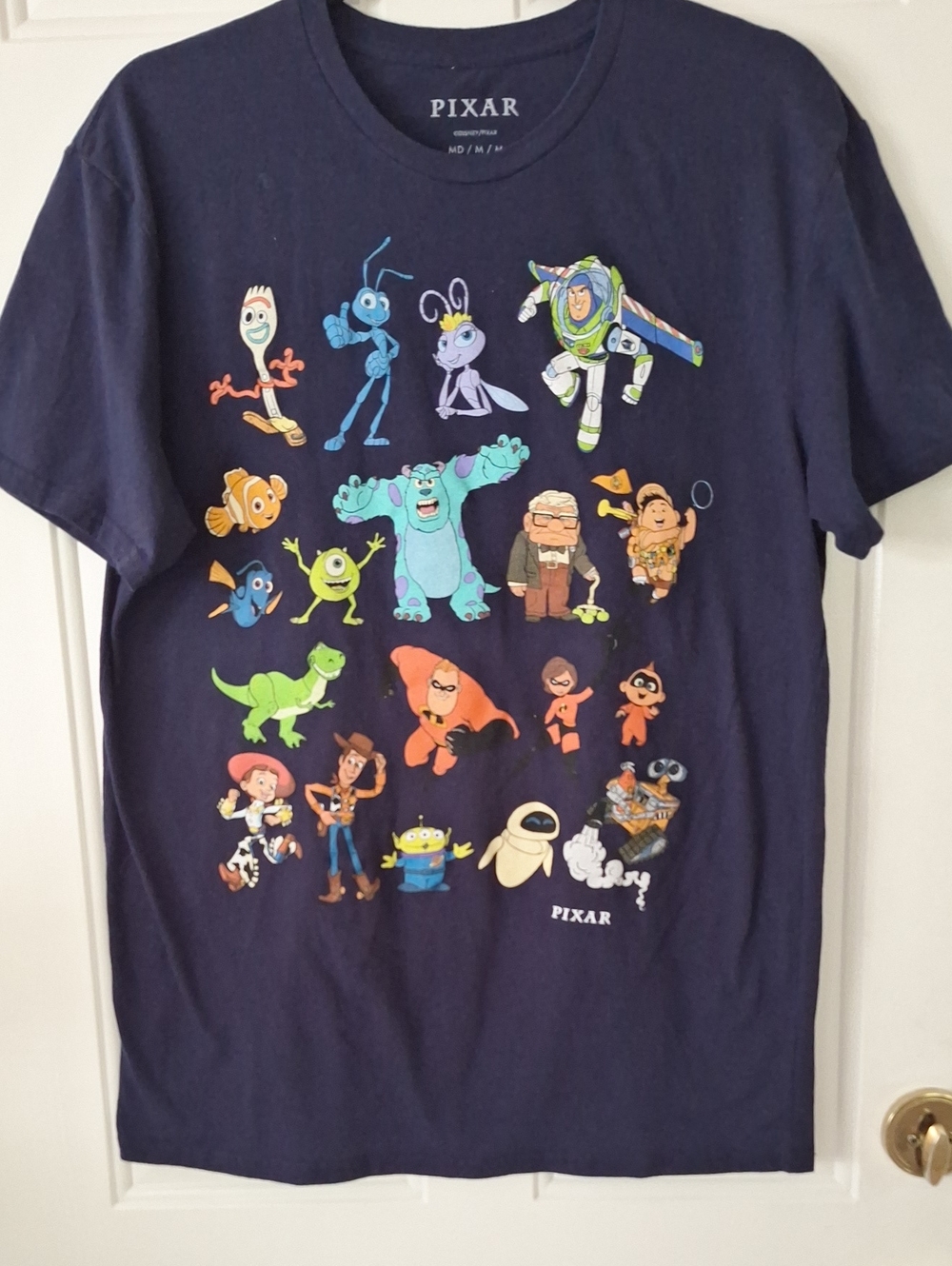 Pixar Men's Short-Sleeve Crewneck T-Shirt in Navy